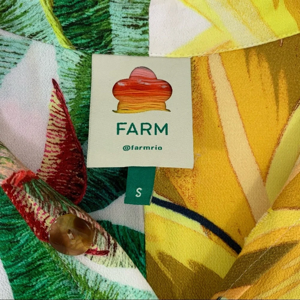 Anthropologie FARM RIO Azalea Forest Boy Shirt Tropical S - Picture 6 of 10